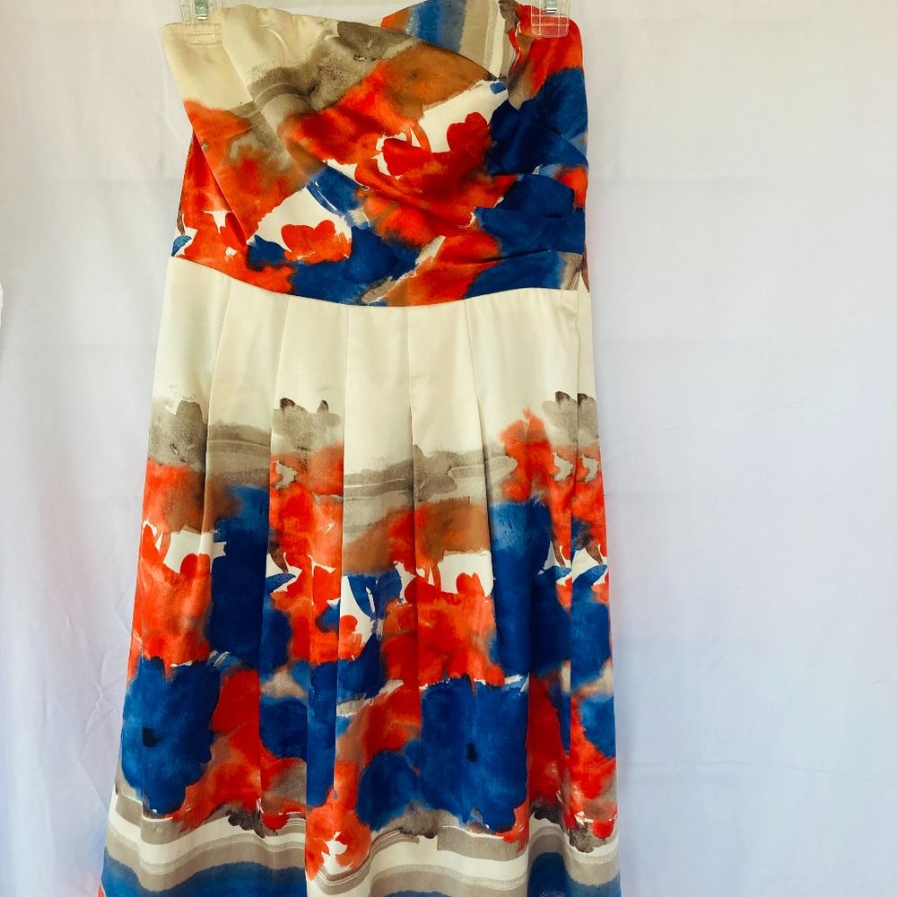 Silky Floral Strapless Dress